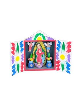 Vintage Virgin of Guadalupe Folk Art Retablo - Nicho